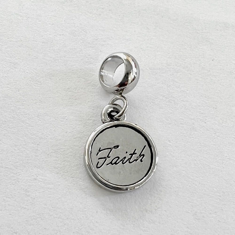Silver Faith Dangle Charm - Picture 1 of 3
